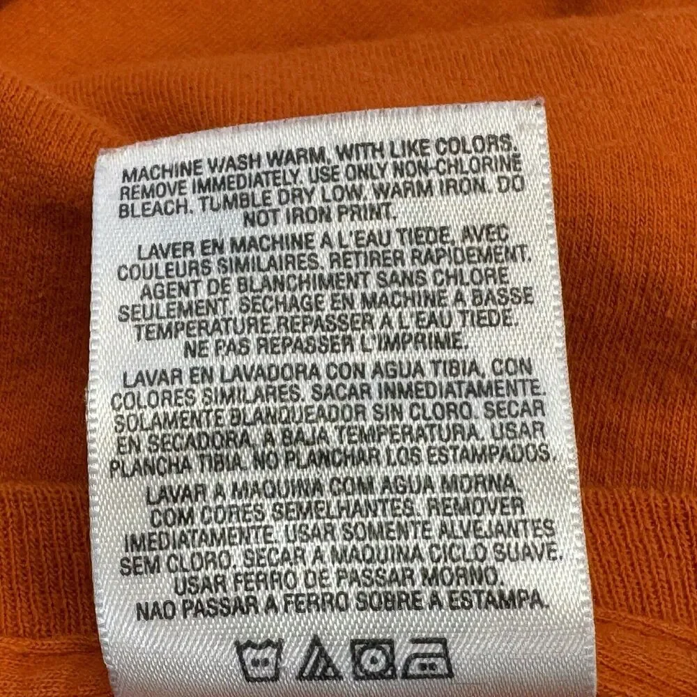 Vintage Adidas Orange 3 Stripes Graphic Tee T-Shirt Sz Large Short Sleeve Cotton